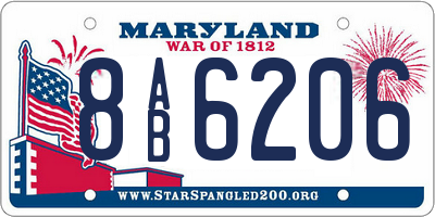 MD license plate 8AB6206