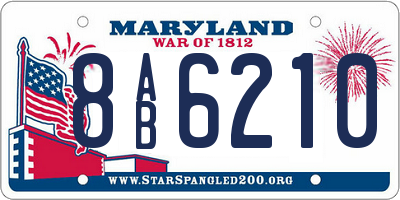 MD license plate 8AB6210