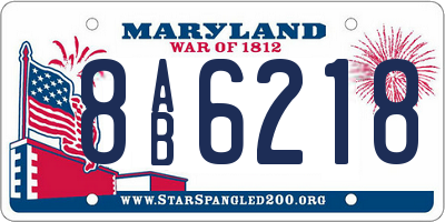 MD license plate 8AB6218