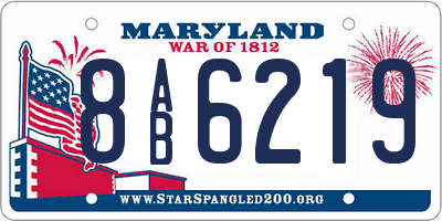 MD license plate 8AB6219