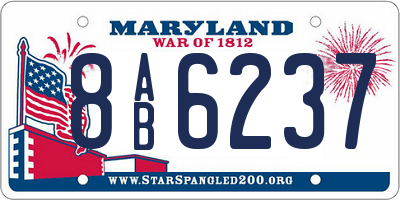 MD license plate 8AB6237