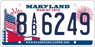 MD license plate 8AB6249