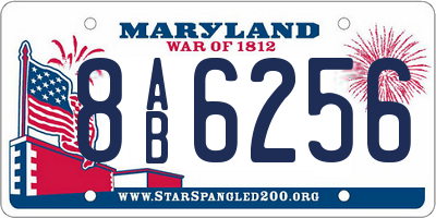MD license plate 8AB6256