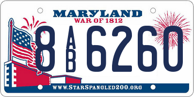 MD license plate 8AB6260