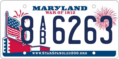 MD license plate 8AB6263