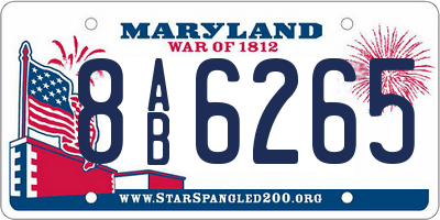 MD license plate 8AB6265