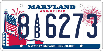 MD license plate 8AB6273