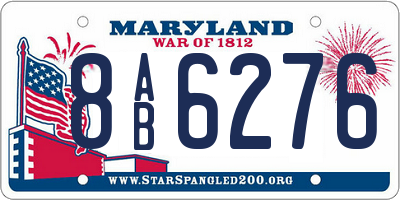 MD license plate 8AB6276