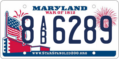 MD license plate 8AB6289