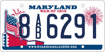 MD license plate 8AB6291