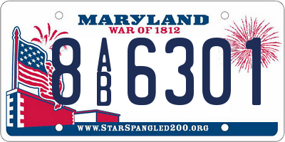 MD license plate 8AB6301