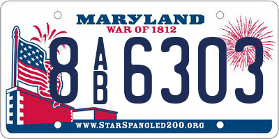 MD license plate 8AB6303