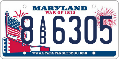 MD license plate 8AB6305
