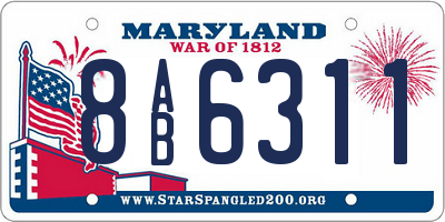MD license plate 8AB6311