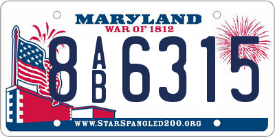 MD license plate 8AB6315