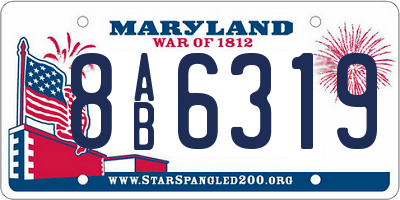 MD license plate 8AB6319