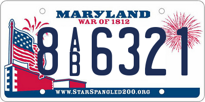 MD license plate 8AB6321