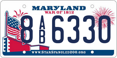 MD license plate 8AB6330