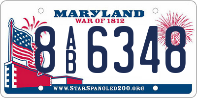 MD license plate 8AB6348