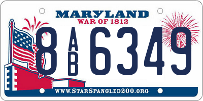 MD license plate 8AB6349