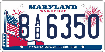 MD license plate 8AB6350