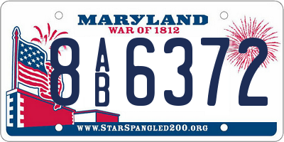 MD license plate 8AB6372