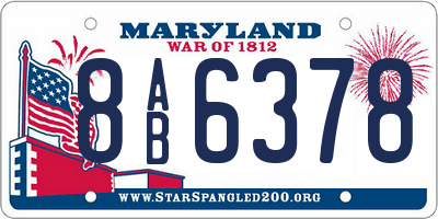 MD license plate 8AB6378