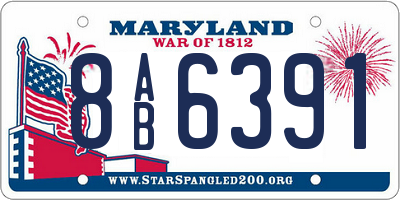 MD license plate 8AB6391