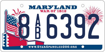 MD license plate 8AB6392