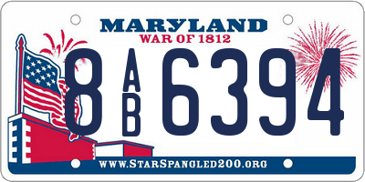 MD license plate 8AB6394