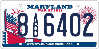 MD license plate 8AB6402