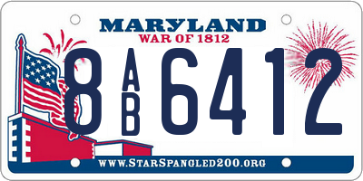 MD license plate 8AB6412