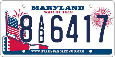 MD license plate 8AB6417