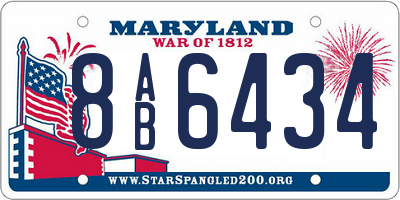 MD license plate 8AB6434