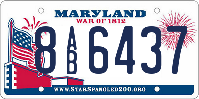 MD license plate 8AB6437