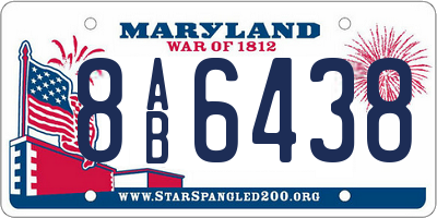 MD license plate 8AB6438