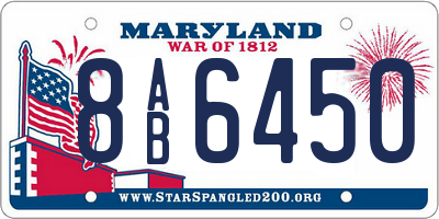 MD license plate 8AB6450