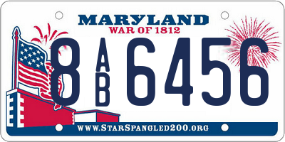MD license plate 8AB6456