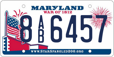 MD license plate 8AB6457