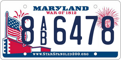 MD license plate 8AB6478