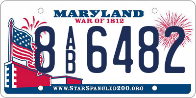 MD license plate 8AB6482