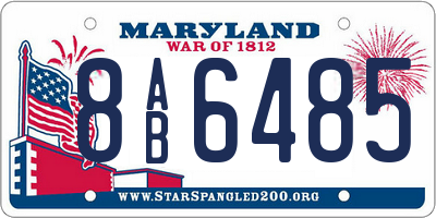 MD license plate 8AB6485