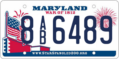 MD license plate 8AB6489