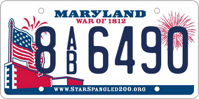 MD license plate 8AB6490