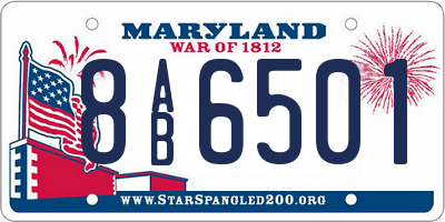 MD license plate 8AB6501
