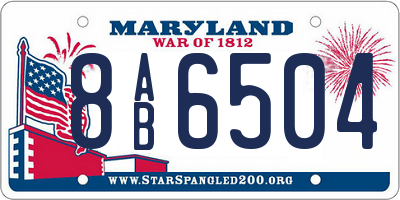 MD license plate 8AB6504
