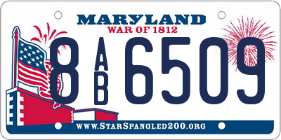 MD license plate 8AB6509