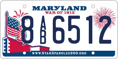 MD license plate 8AB6512