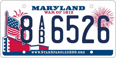 MD license plate 8AB6526