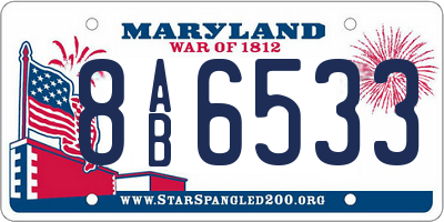 MD license plate 8AB6533